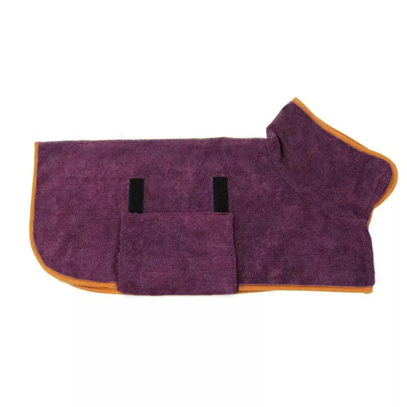 Quick-Dry Dog Bathrobe — Super-Absorbent Microfiber Drying Towel Robe