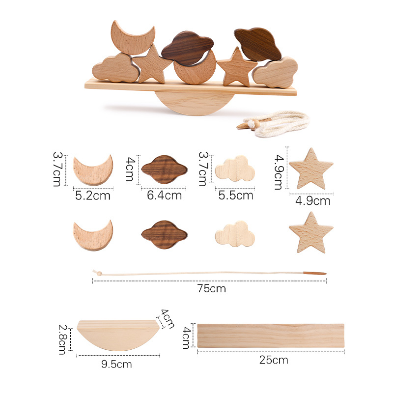 Montessori Wooden Animal Stacking Toy — Balance Blocks for Toddlers 1-3