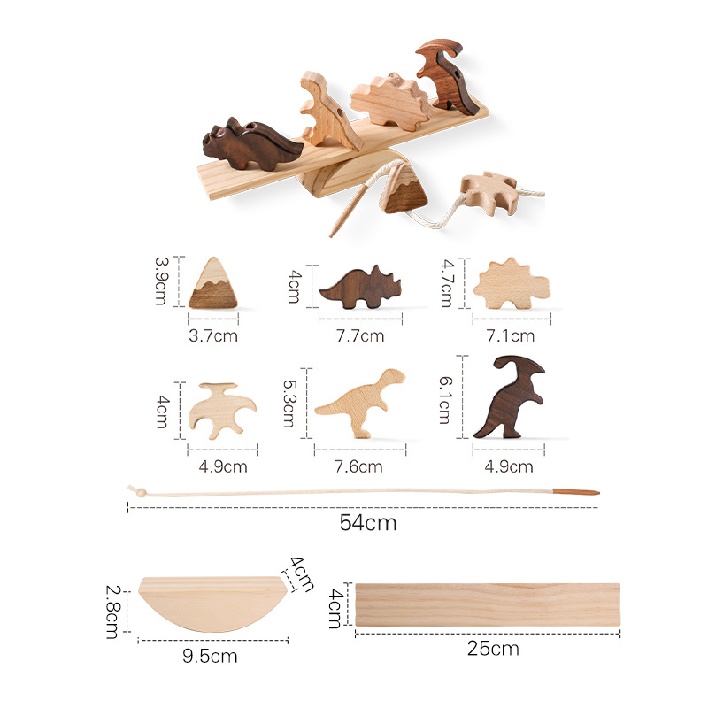 Montessori Wooden Animal Stacking Toy — Balance Blocks for Toddlers 1-3