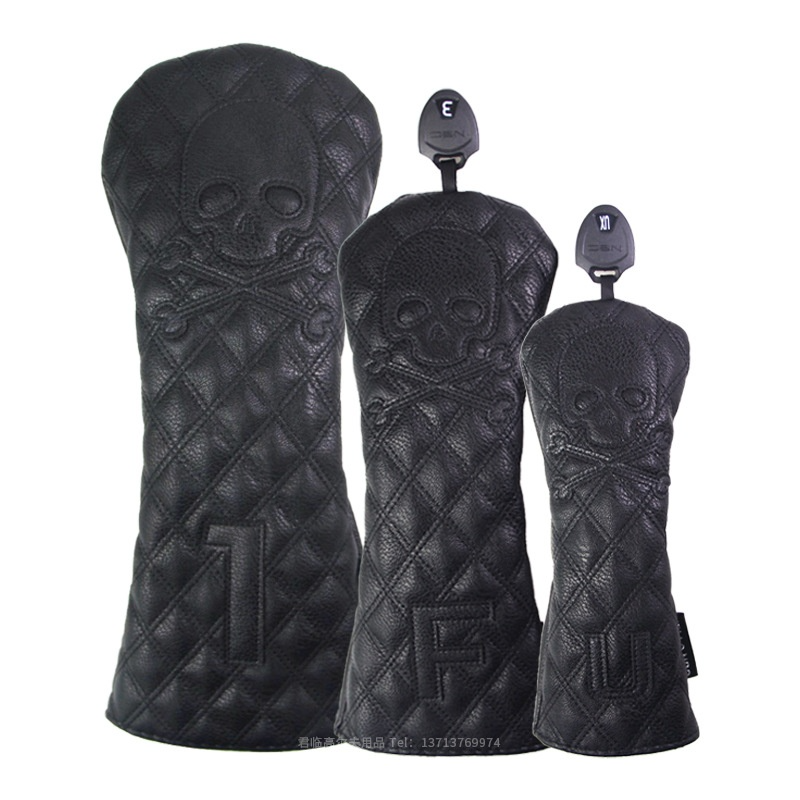 Premium PU Leather Golf Club Head Covers — Driver, Fairway & Hybrid