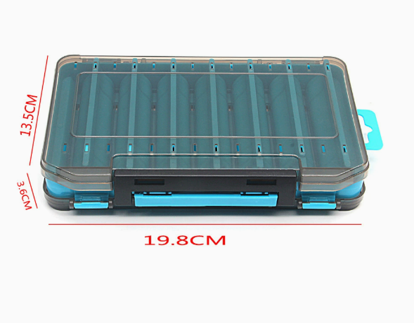 Double-Sided Fishing Tackle Box — 14-Compartment Waterproof Lure Organizer