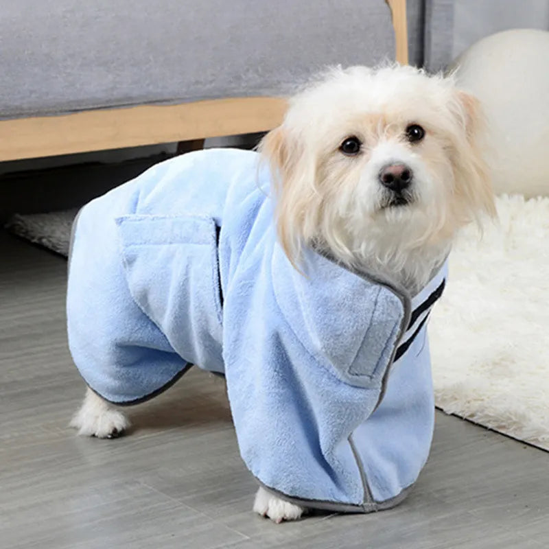 Quick-Dry Dog Bathrobe — Super-Absorbent Microfiber Drying Towel Robe