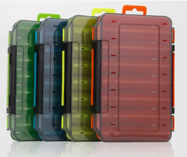Double-Sided Fishing Tackle Box — 14-Compartment Waterproof Lure Organizer
