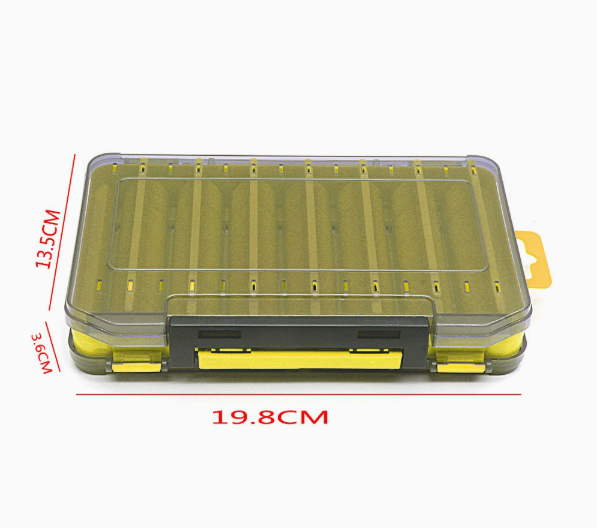 Double-Sided Fishing Tackle Box — 14-Compartment Waterproof Lure Organizer
