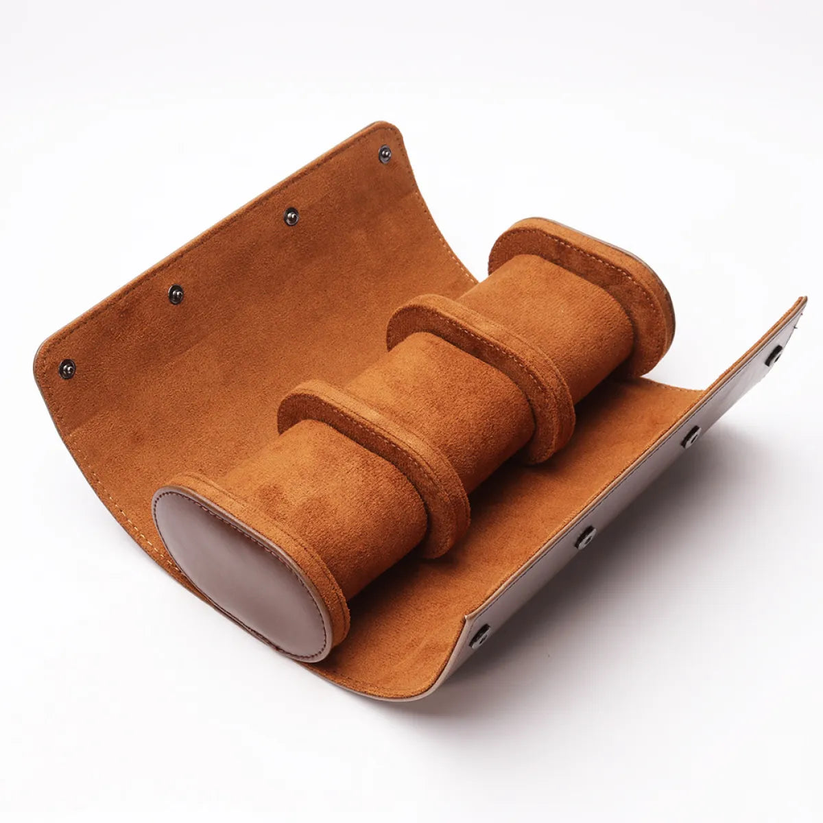 3-Slot Leather Travel Watch Case — Portable Watch Box for Men