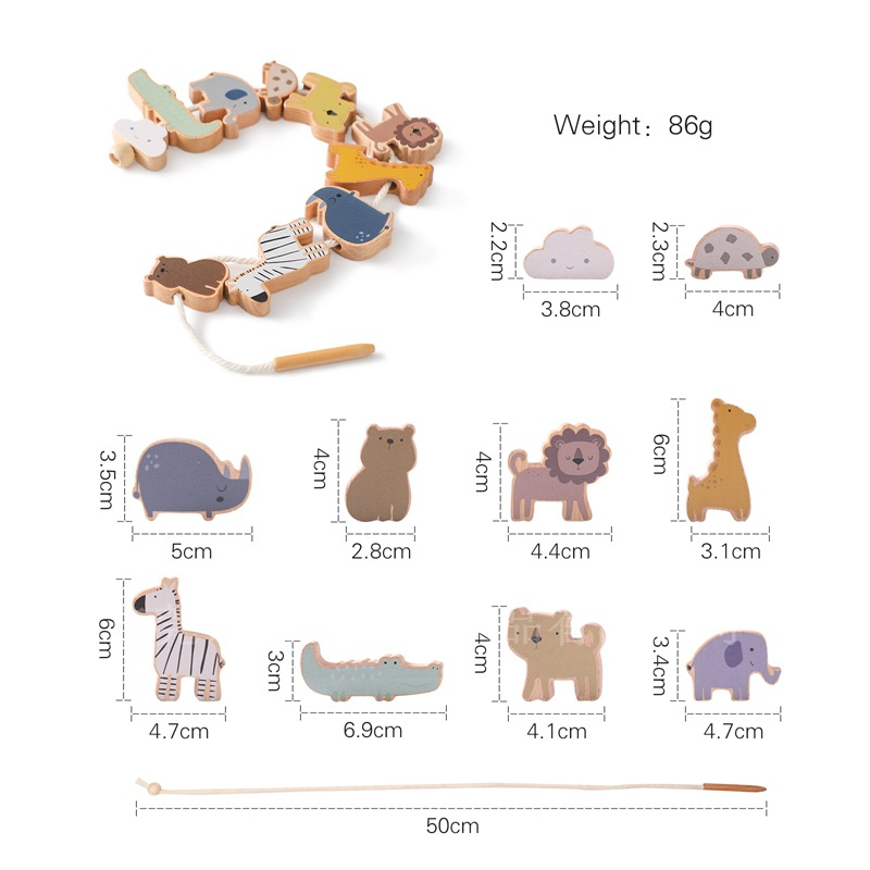 Montessori Wooden Animal Stacking Toy — Balance Blocks for Toddlers 1-3