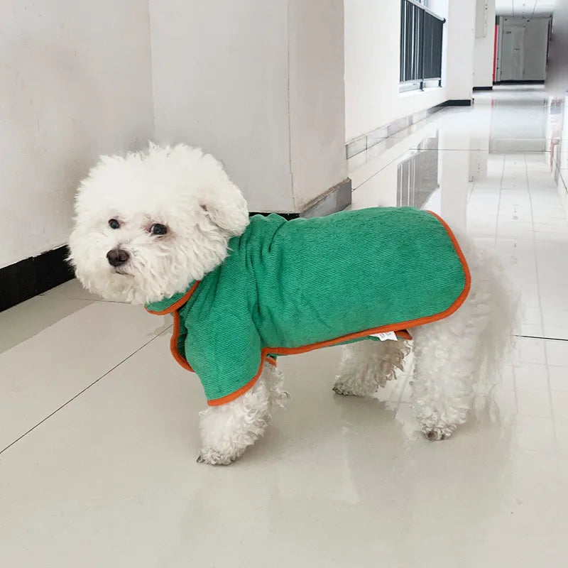 Quick-Dry Dog Bathrobe — Super-Absorbent Microfiber Drying Towel Robe