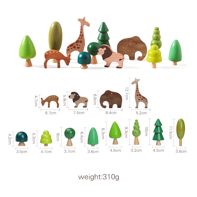 Montessori Wooden Animal Stacking Toy — Balance Blocks for Toddlers 1-3