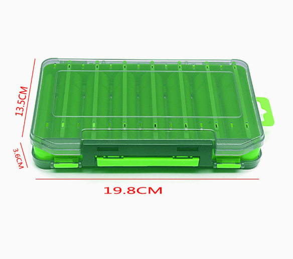 Double-Sided Fishing Tackle Box — 14-Compartment Waterproof Lure Organizer