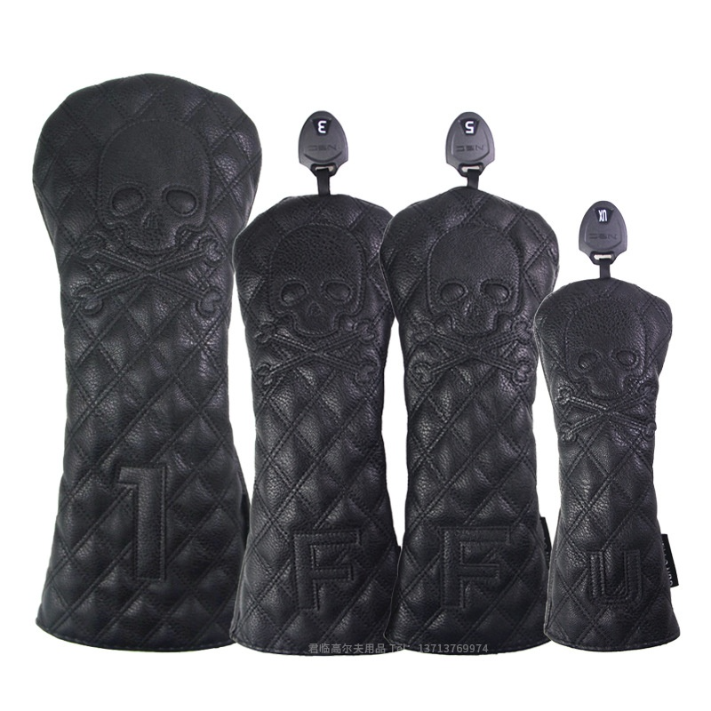 Premium PU Leather Golf Club Head Covers — Driver, Fairway & Hybrid