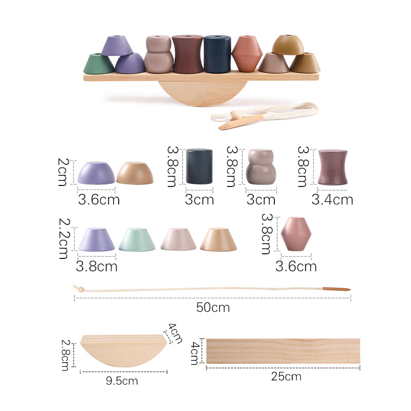 Montessori Wooden Animal Stacking Toy — Balance Blocks for Toddlers 1-3