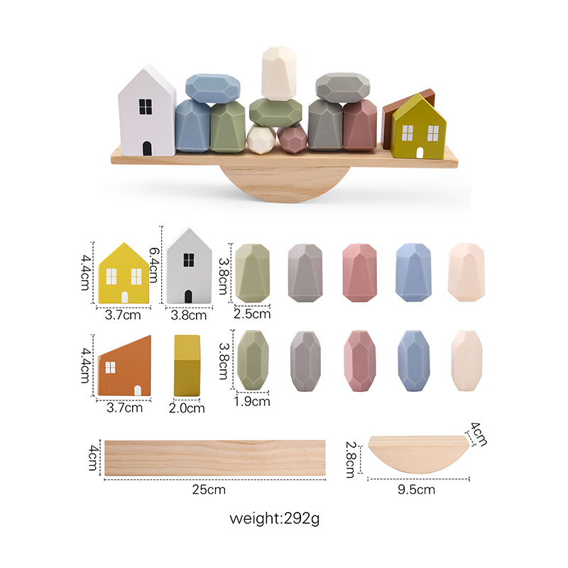 Montessori Wooden Animal Stacking Toy — Balance Blocks for Toddlers 1-3