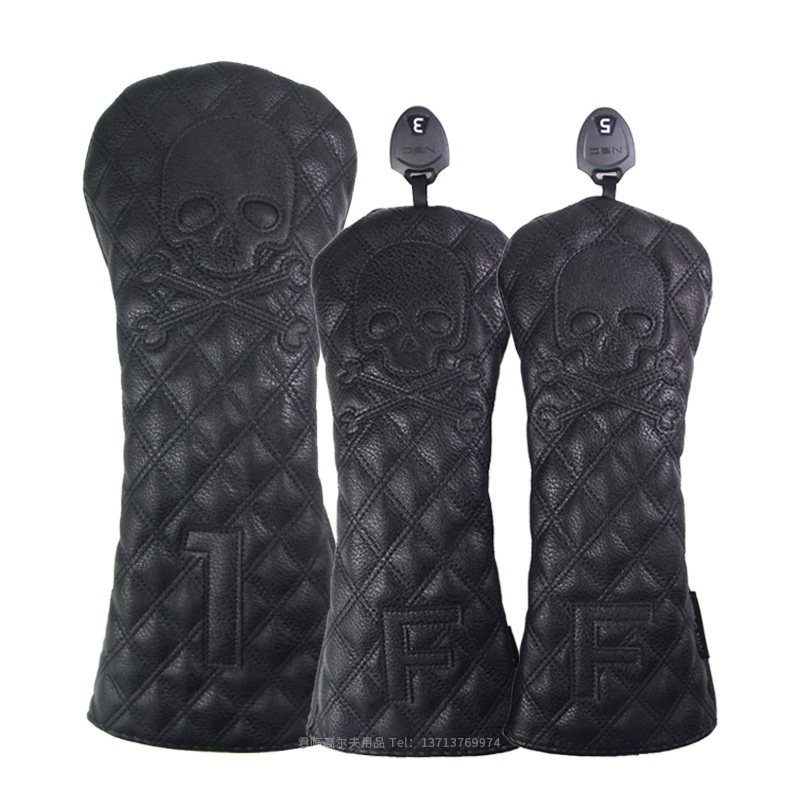 Premium PU Leather Golf Club Head Covers — Driver, Fairway & Hybrid