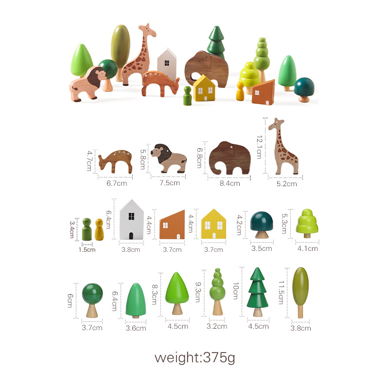Montessori Wooden Animal Stacking Toy — Balance Blocks for Toddlers 1-3