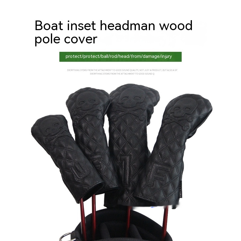 Premium PU Leather Golf Club Head Covers — Driver, Fairway & Hybrid