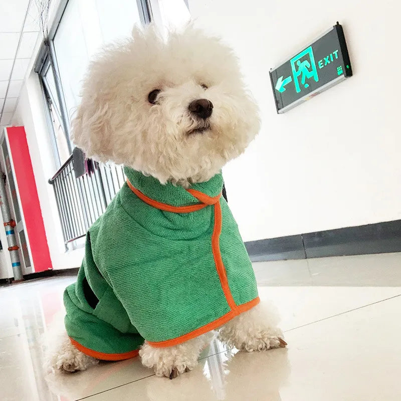 Quick-Dry Dog Bathrobe — Super-Absorbent Microfiber Drying Towel Robe