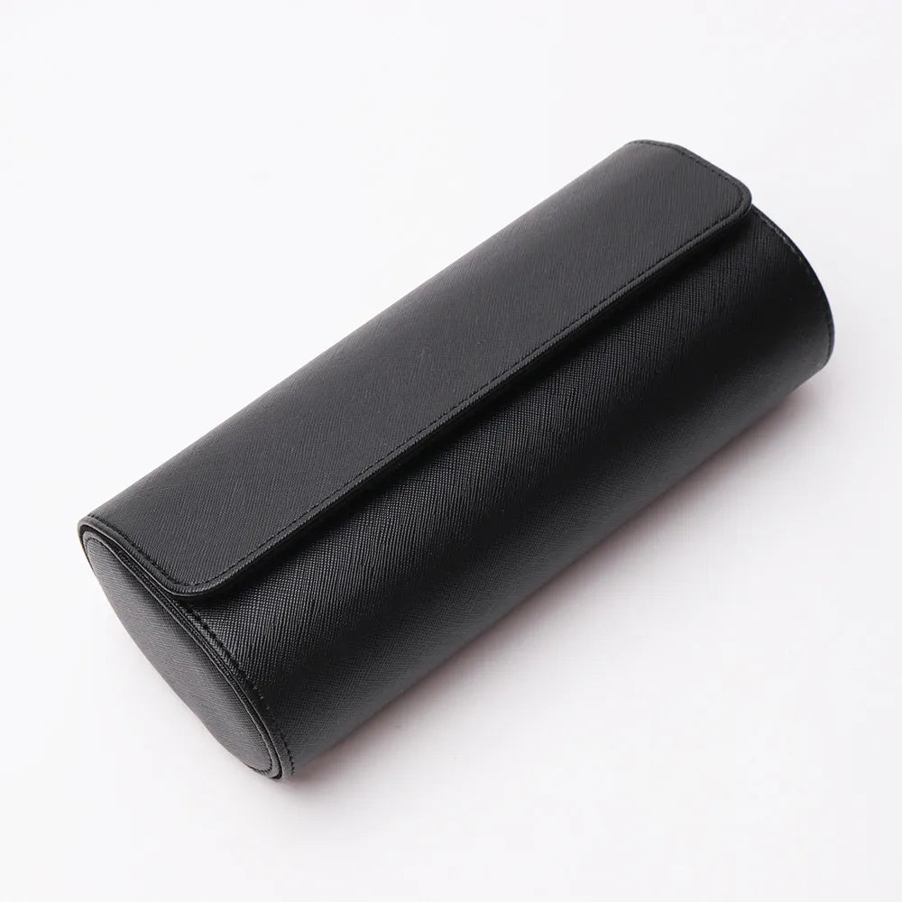 3-Slot Leather Travel Watch Case — Portable Watch Box for Men