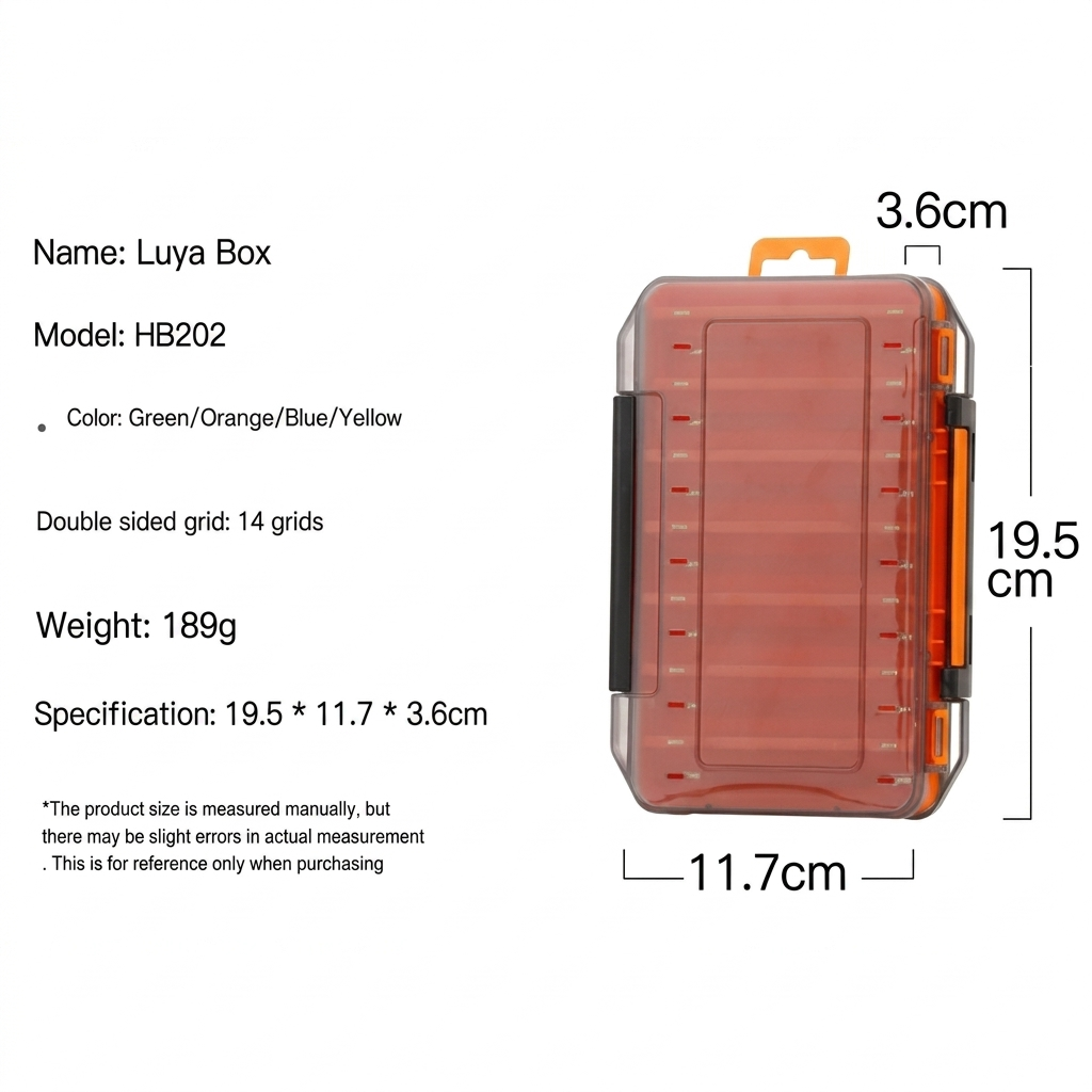 Double-Sided Fishing Tackle Box — 14-Compartment Waterproof Lure Organizer