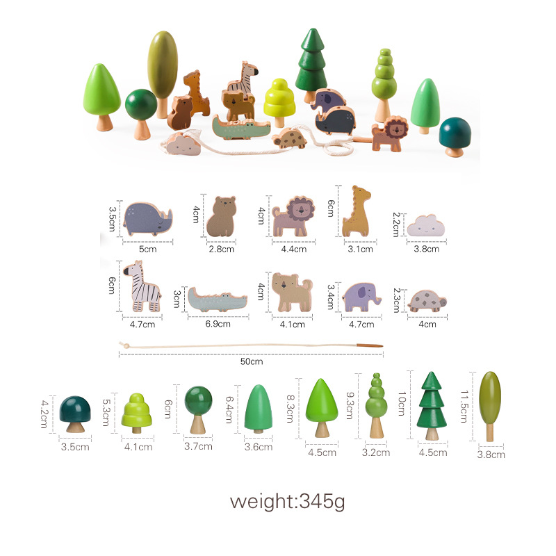 Montessori Wooden Animal Stacking Toy — Balance Blocks for Toddlers 1-3